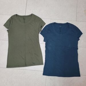 No Boundaries Green & Blue short sleeve T-shirt Crew Neck Cap Sleeve Bundle Sz M